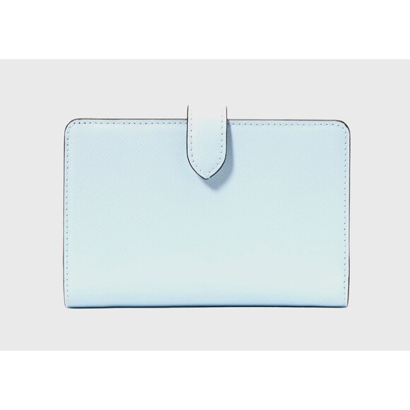 New Kate Spade Madison Medium Compact Bifold Wallet Leather Crisp Sky Multi - Picture 2 of 3
